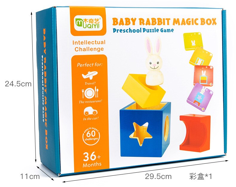 Holz kaninchen baby intelligenz magic box baby der interaktion frühen lehre spiele intelligenz spielzeug Frühen bildung smart