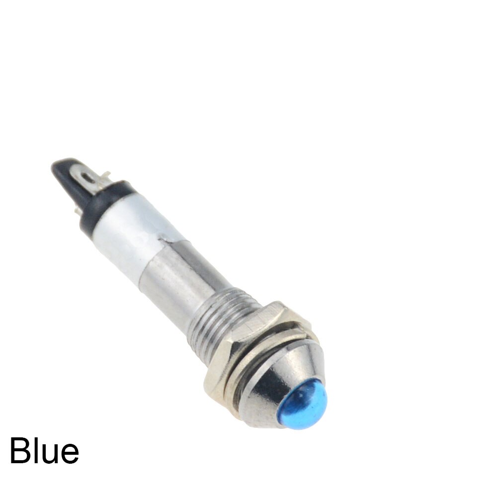 Indicateur métallique étanche, luminaire convexe, Mini interrupteur sans fil, 12V 24V XD8-2 V, LED V, 220mm, lumière LED: 220V / Blue