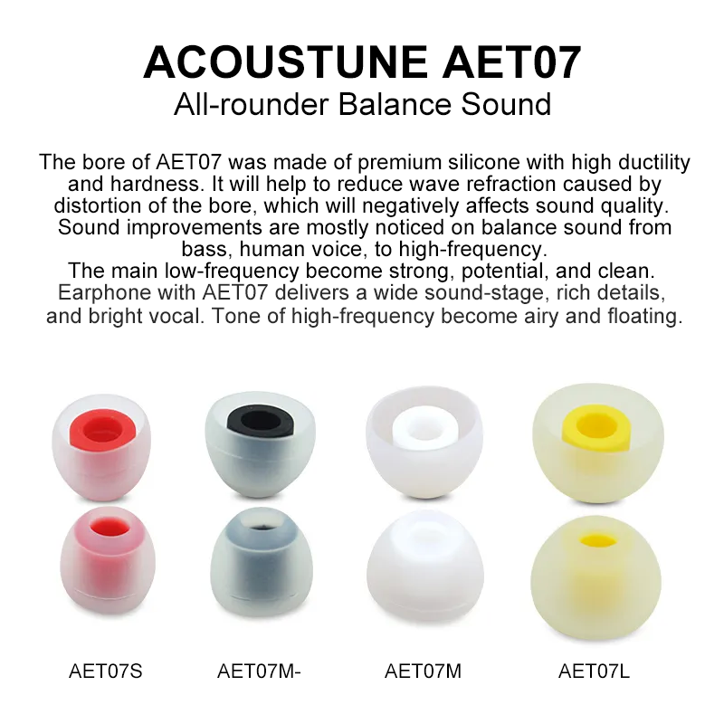 Acoustune ear tips AET07 eartips silicone earbuds In Ear earphone IEM earplugs accessories aet06/aet08/AET16 eartips