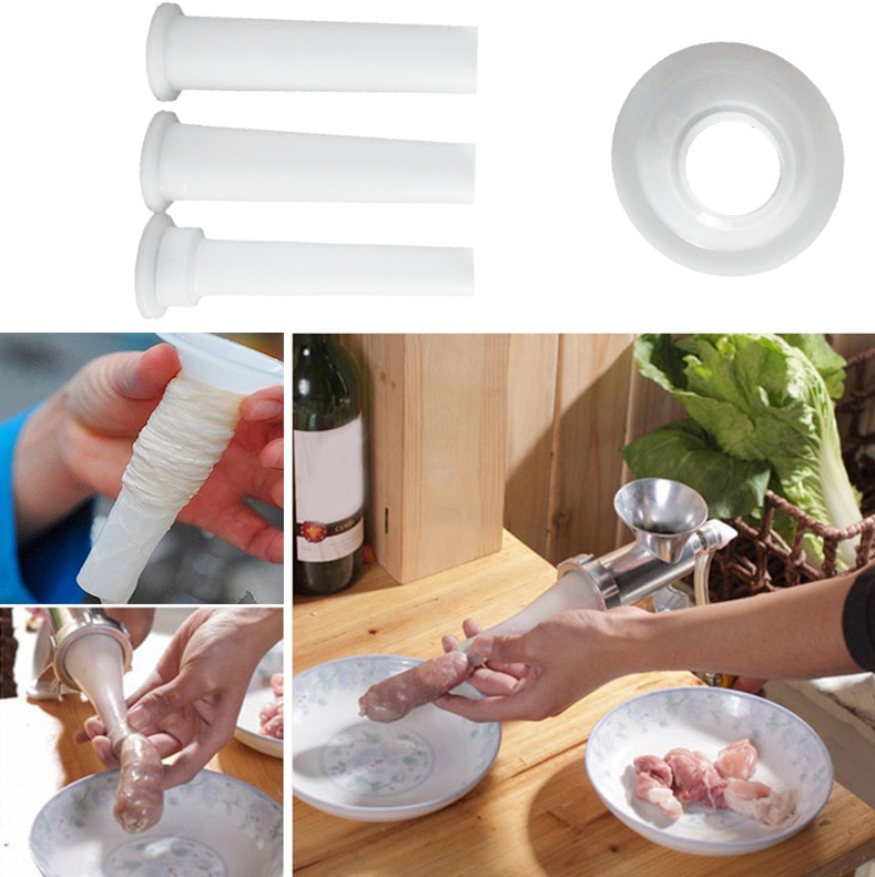 3 Pcs/Set Meat Grinder Sausage Stuffer Filling Tubes Funnels Nozzles Spare Parts For Sausage Maker Handmade Sausage Tube