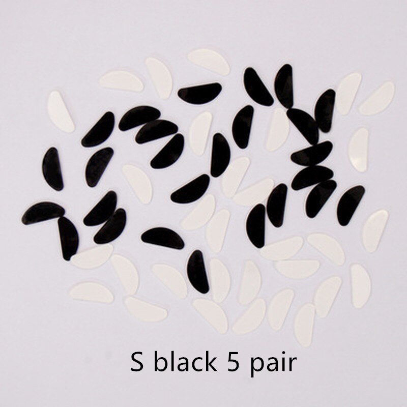 5 Pairs Glasses D Shape Silicone Eyewear Accessories Nose Pad For Sunglasses Non-slip Thin Nosepads: S black 5 pair