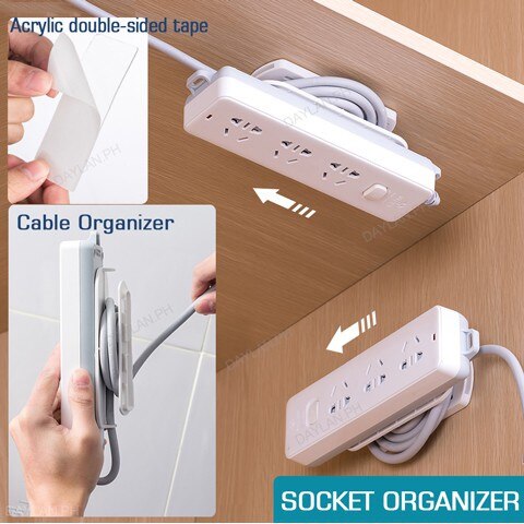 1Pc Zelfklevende Power Strip Houder Met Kabel Organizer, Wall Mount Patch Panel Socket Holder Thuis Organizer