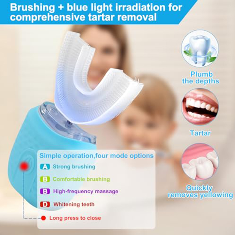 Toothbrush Teeth Whitening U Shape Type Toothbrush 360 Degree Silicone Automatic Electric Soft Toothbrush