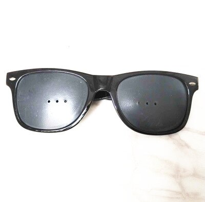 Black Eyesight Improvement Care Exercise Eyewear Glasses Training Cycling Eyewear Pin Small Hole Sunglass Camping Eyeglasses: D