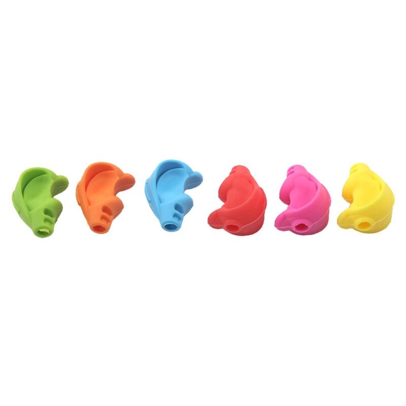 6Pcs Two-finger Grip Silicone Baby Pencil Holder Learn Writing Tools Writing Pen