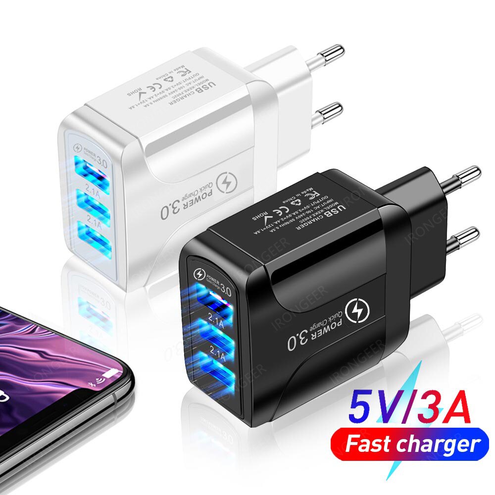 Quick Charge 3,0 4,0 USB Schnelle Ladegerät Tragbare lade EU UNS adapter für iphone 11 xiaomi redmi hinweis 9 pro handy ladegerät