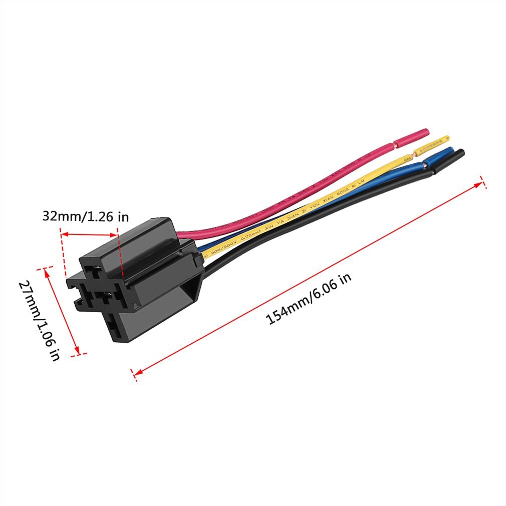 1 Pcs Meticulous Plastic Material Replacing Parts Relay Socket Harness Car Relay 5 Pin 5 Wire For Car Automotive Relay