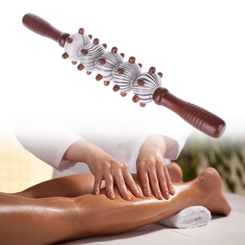 1 stk træ massagepind rulle massageværktøj zoneterapi håndfodterapi fuld  u2jd