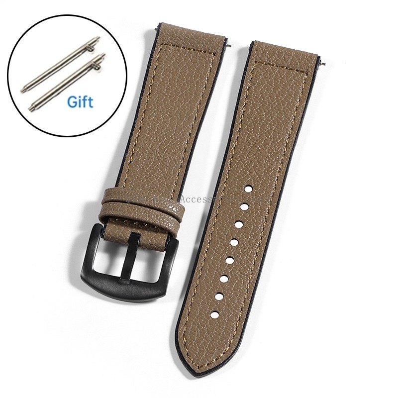 Bracelet Smartwatch universel pour homme et femme, silicone souple, bracelet de montre en cuir, bracelet de remplacement sport, bracelet à dégagement rapide, 20mm, 22mm: Charbon noir / 22mm