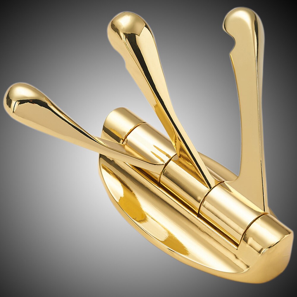 Swivel Coat Hook Folding Metal Heavy Duty Swing Arm Triple Hook Wall Mounted Hanger for Bathroom Kitchen Bedroom - Style A