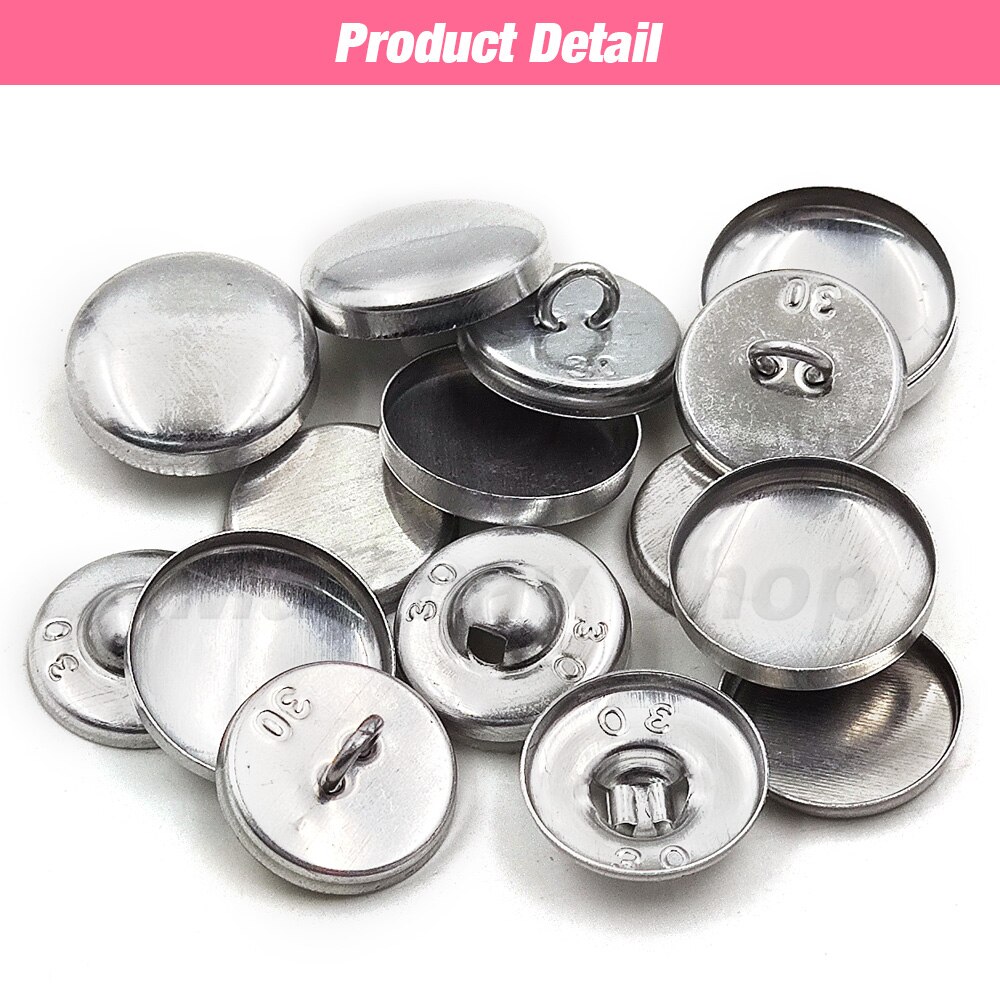 100 sets # 16-60 bedekte knop stoffen knoppen ronde broodvorm stoffen doek cover knoppen voor doe-het-zelf handgemaakte stoffen accessoires