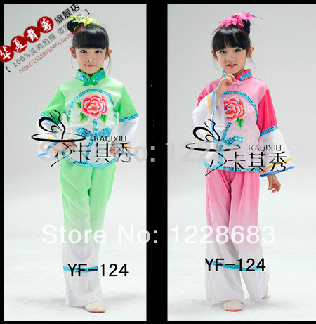 Oude traditionele waaierdans jongere chinese volksdanskostuums voor kinderen meisjes