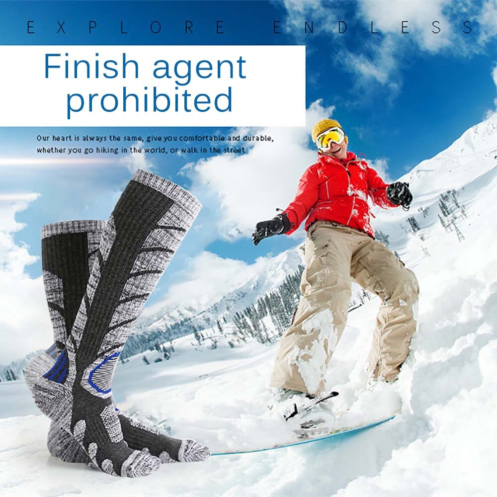 Women'S Cold Warm Socks Ski Socks Outdoor Thicken High Tube Socks Mountaineering Socks Adult Winter Long Tube Socks