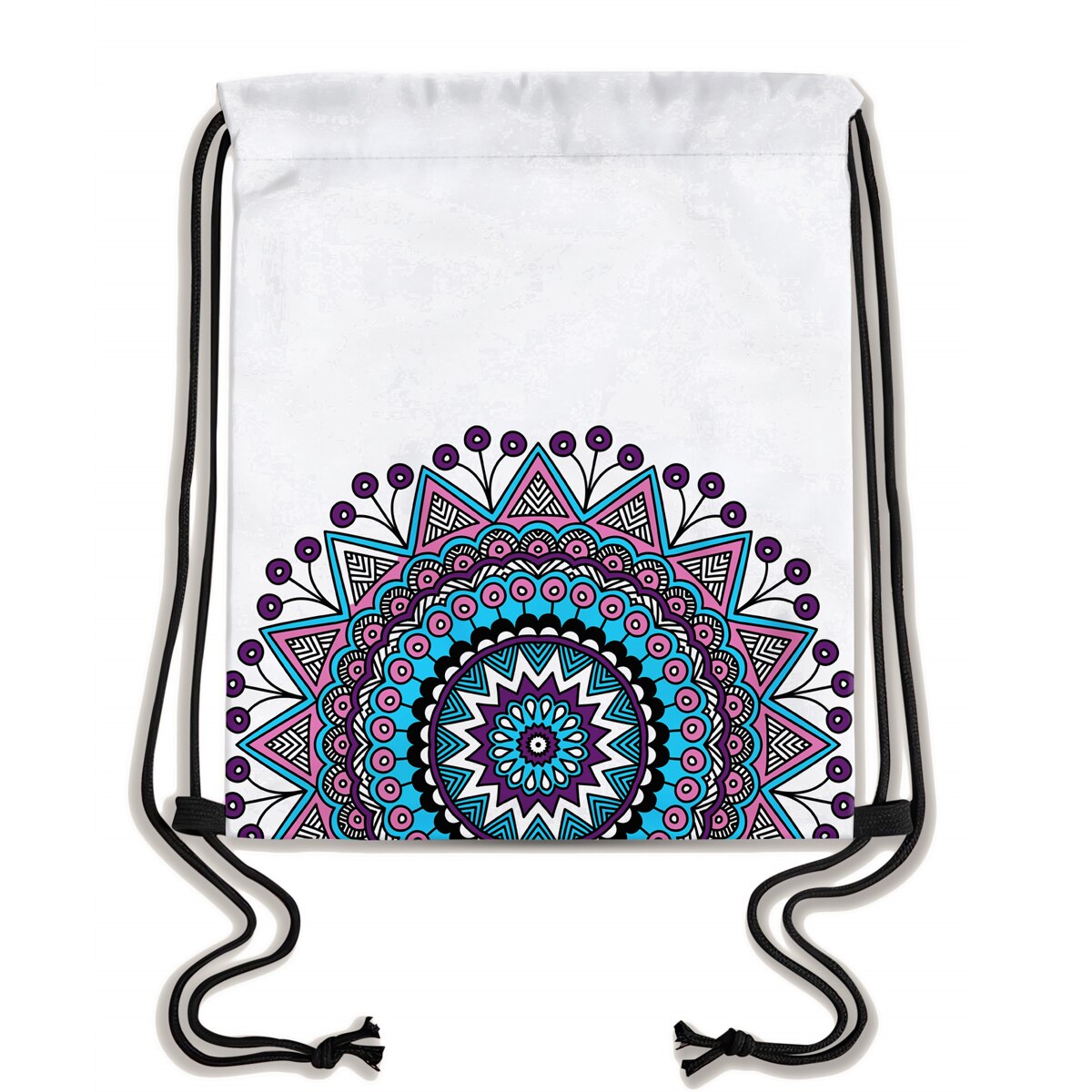 Deanfun Drawstring Backpack Colorful Mandala Flower 3D Printed Pouch Bag Drawstring Bag For Women D60341