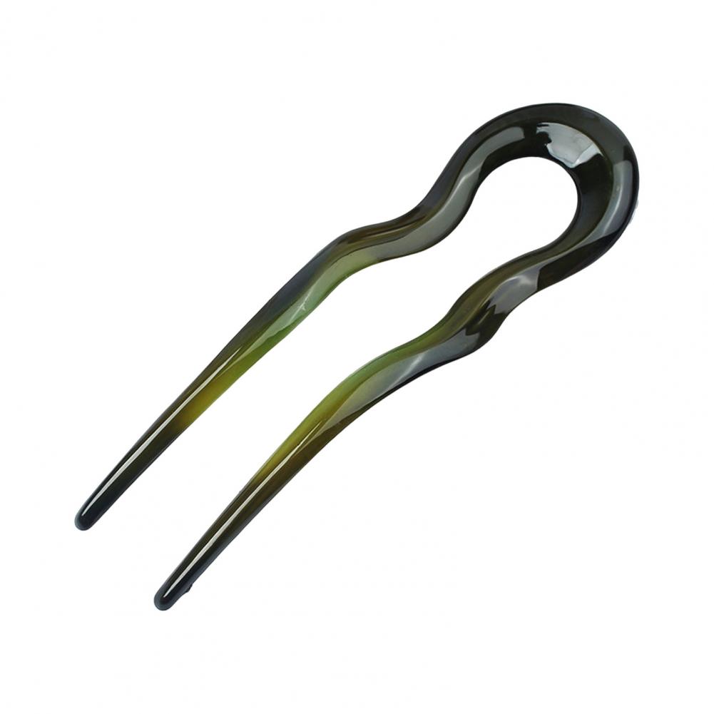 13cm French Hair Pin For Thick Thin Hair U-shaped French Twist Stick Hair Fork Chignons Pins Women Long Hair-Styling Accessories: green
