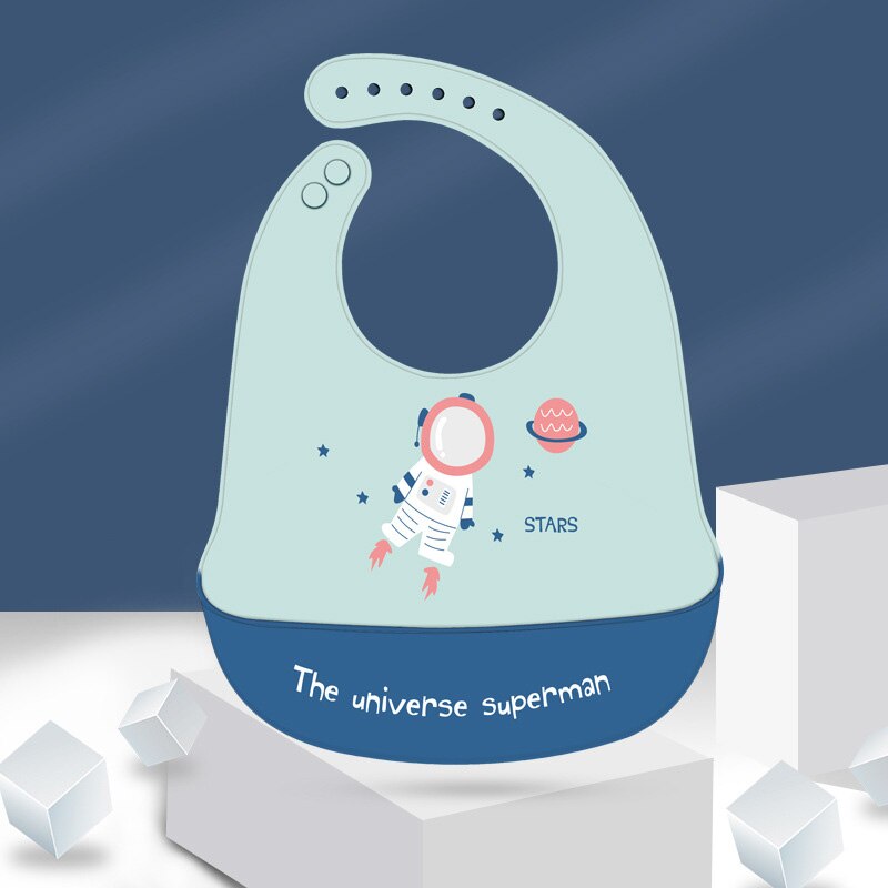 Dessin animé arc-en-ciel bébé bavoirs imperméable Silicone éléphant voiture imprimer bébé trucs fille garçon bébé alimentation bavoirs réglable enfants bavoir: style5