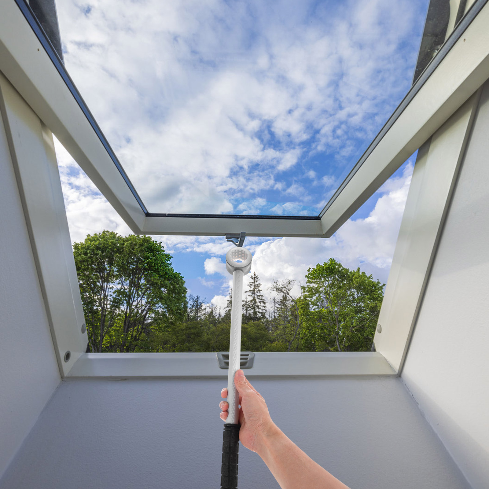 Window Opening Lever Pull Handle Blind Stick with Hook Rod Telescopic Tools Curtain Plastic Cabinet Drawer Assistant Push Stick