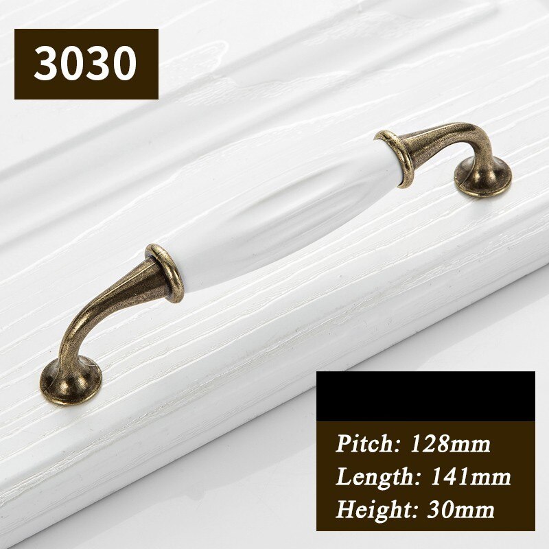 Antique Door Handles for Kitchen Cabinets Knobs and Handles White Ceramic Door Handle European Furniture Handles Drawer Pulls: B