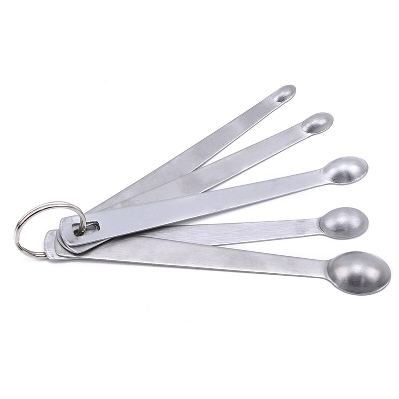 5 teile/satz Edelstahl Messlöffel Backen Utensilien einstellen Löffel Tasse Küche Messbecher Und Löffel Backen Utensilien