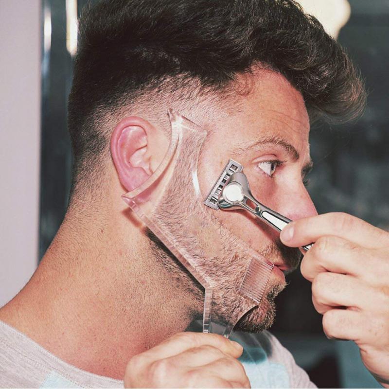 Men Beard Styling Template Comb Men's Beards Combs Transparent Trim Templates Beauty Tool Styling Accessories
