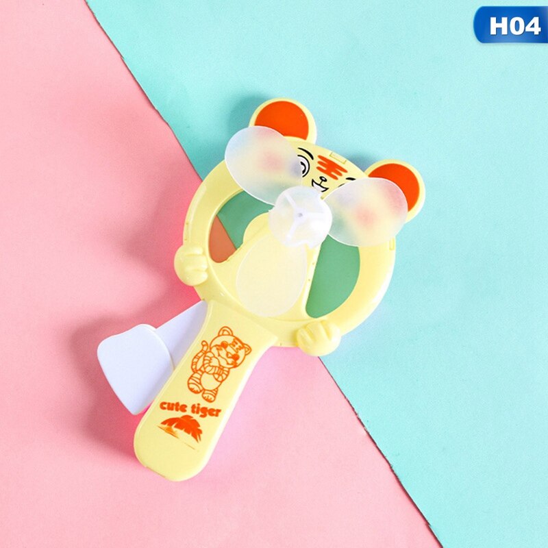 1PC Kids Mini Portable Cartoon Cubs Hand Pressure Fan Page Manual Handheld Summer Mini Cooling Air Conditioner for Children: 4