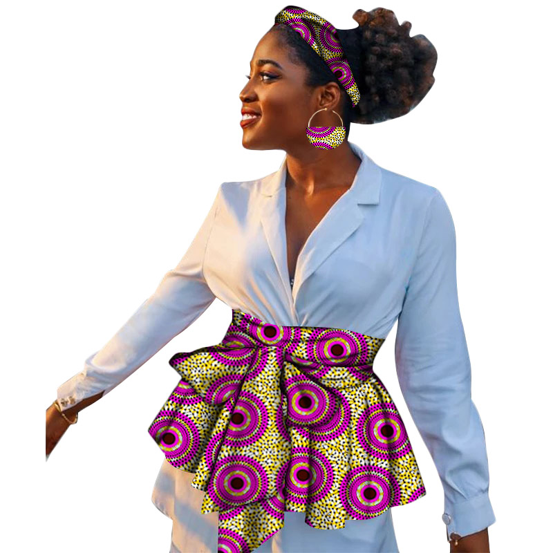 Cinturón de cintura alta de estilo africano para mujer, ropa india, Vintage, flor, línea A, asimétrico: 11