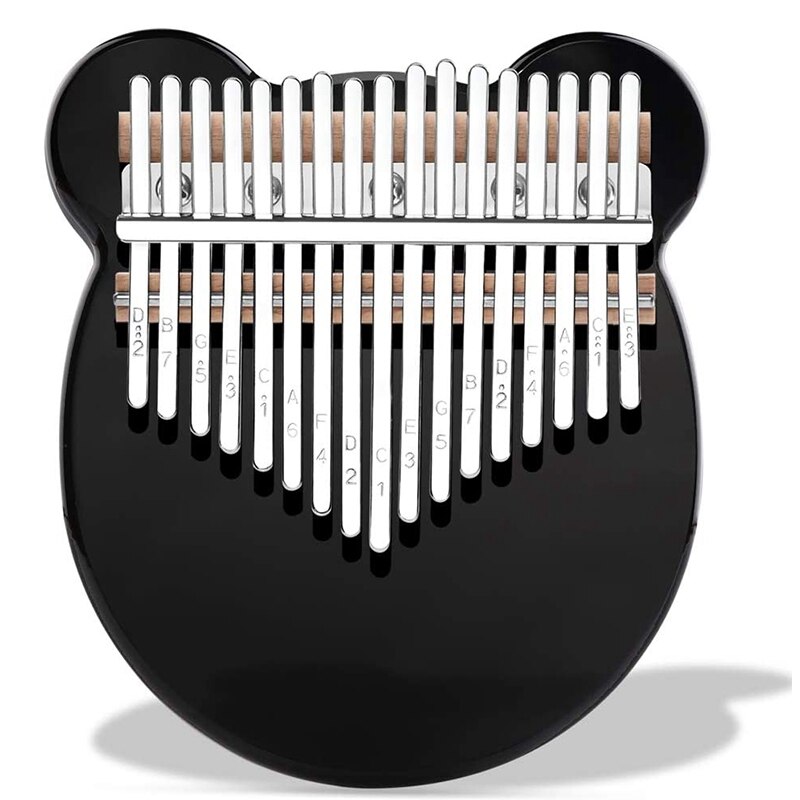 17 teclas Kalimba cristal pulgar Piano acrílico instrumento Musical portátil para niños adultos principiantes (negro): Default Title