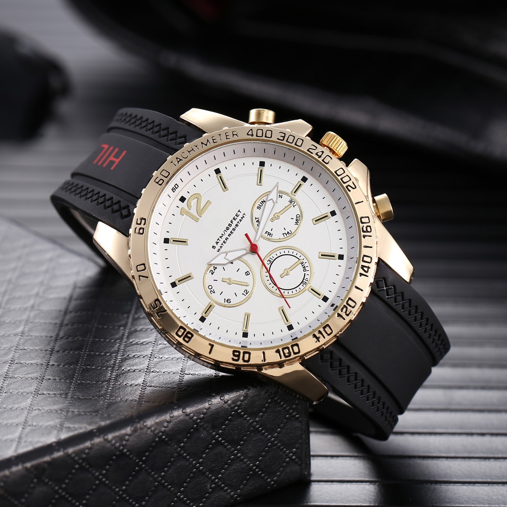 Populært mærke luksus berømte mænd ure & #39 ;s ur mandlige ur quartz ur relogio masculino reloj hombre: Guld