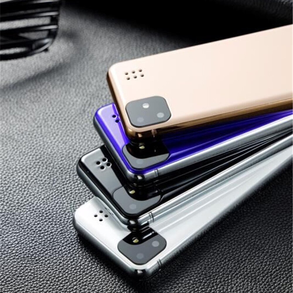 I11 Ultra-thin Mini Student Card Mobile Phone WCDMA 3G GSM 2G Touch Key Support Vibration MP3 Metal Frame Flashlight Cellphone