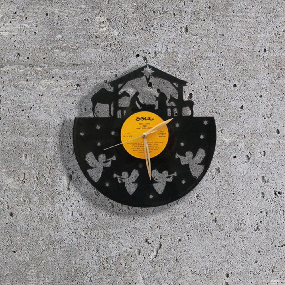 Real Plaque Wandklok Met Geboren Van Jezus Symbool