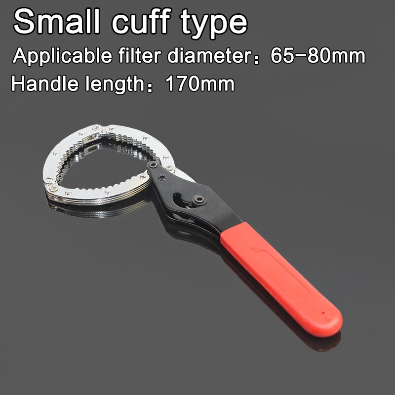 Correa ajustable de 8/12 pulgadas, llave de filtro de aceite, herramientas de extracción, herramientas de cadena, herramientas de reparación de camiones, llave inglesa pesada: small cuff type