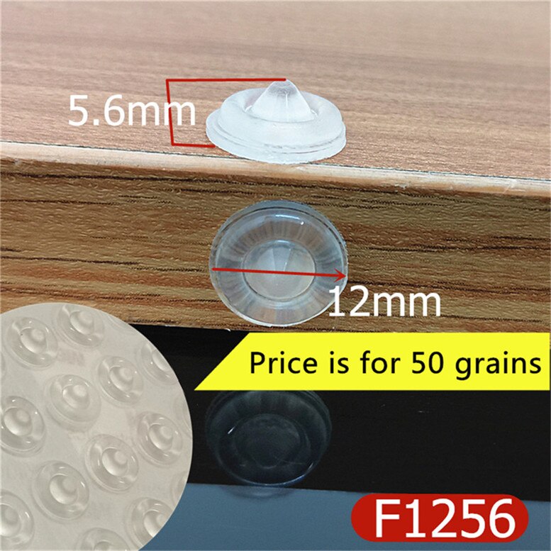 Vários Tamanhos de Porta de Armário Amortecedor amortecedor de silicone auto-adesivo pad com o ponto saliente para cozinha armário gaveta parar: F1256 x 50 grains