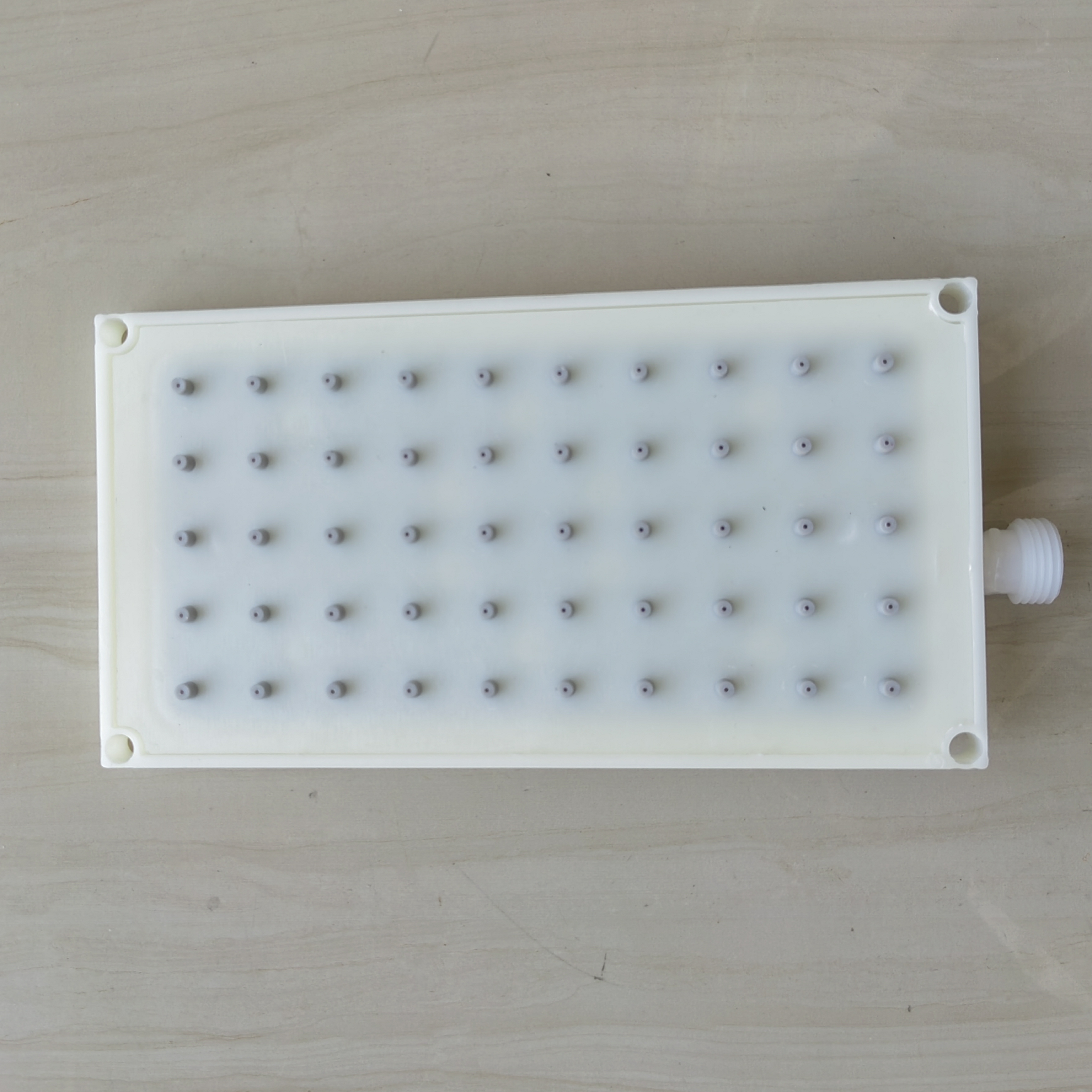 Pommeau de douche rectangulaire ABS 20,5x10,9cm, 5x10 trous, accessoires de pomme de douche à pulvérisation supérieure, interface G1/2