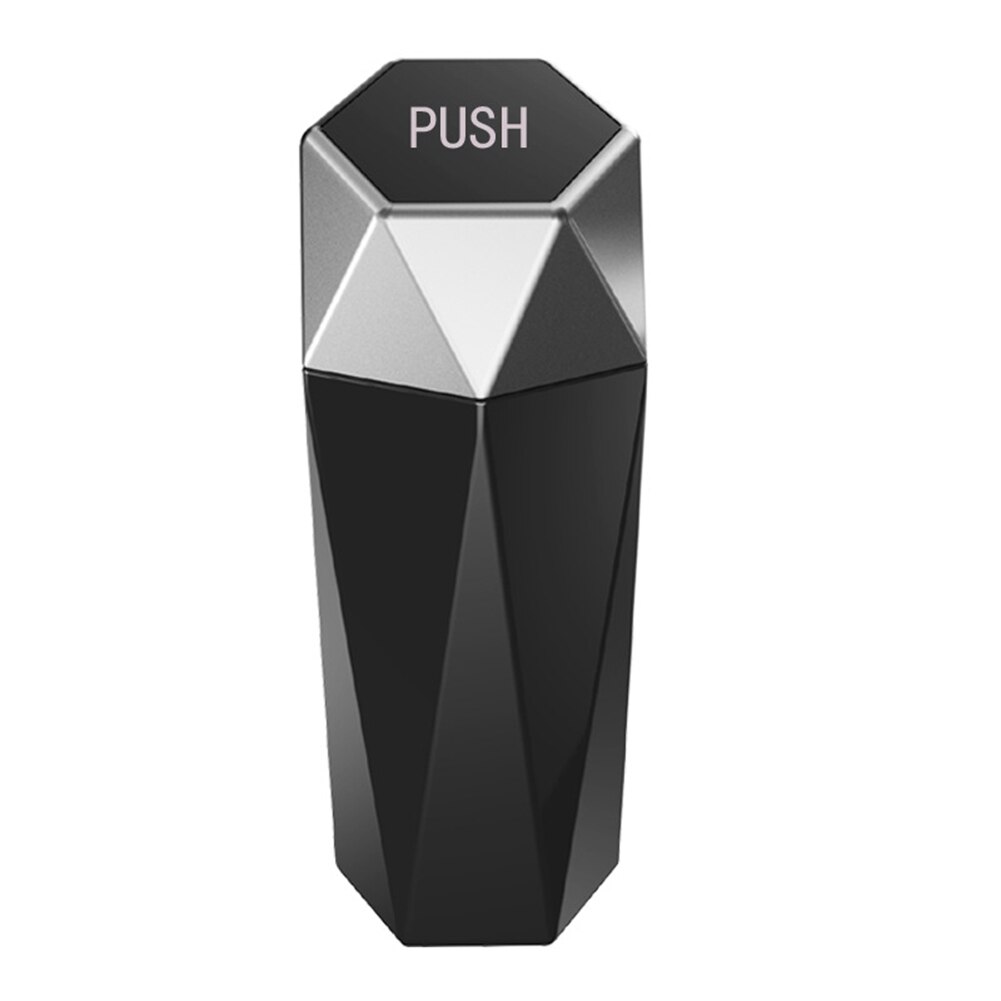 Cubo de basura portátil para coche con tapa y Mini cubo de basura para coche a prueba de fugas, utilizado para el hogar del coche dormitorio Cocina Oficina: Plata