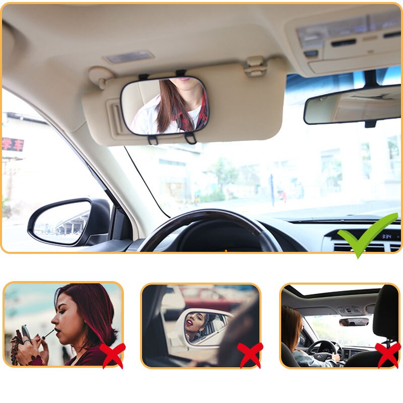 Nowy przyjazd przenośna osłona przeciwsłoneczna robić samochodu lustro robić makijażu wnętrza samochodu osłona przeciwsłoneczna HD lusterko kosmetyczne automatyczny lustro kosmetyczne samochód stylizacja