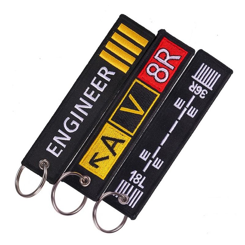 Embroidery Luggage Tag label Travel bag tag With Key Ring Special for Flight Crew Aviation Lover 3pcs/lot