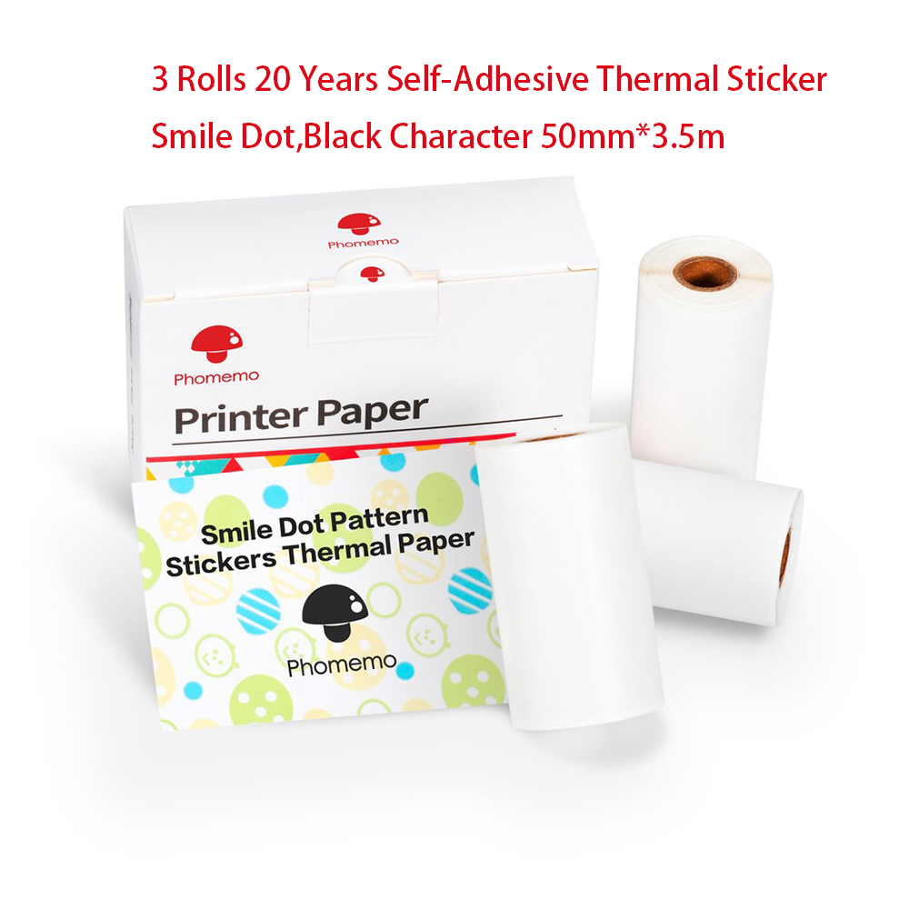 Phomemo – Papier thermique auto-adhésif, étiquette autocollante imprimable, pour imprimante M02/M02S/M02Pro, Papier Photo: 20Year Sticker Smile