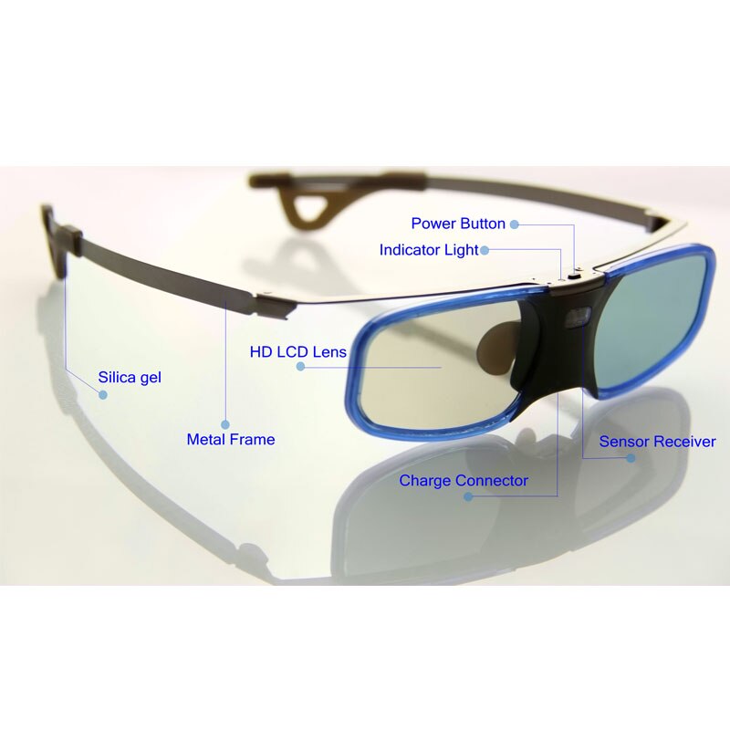 3D DLP Projektor Aluminium Aktive Verschluss Brille mit Clip für kurzsichtig Für BenQ Optoma Acer LG Für Xgimi Z4X/h1/Z5/Z3/Z4/Z6/H2