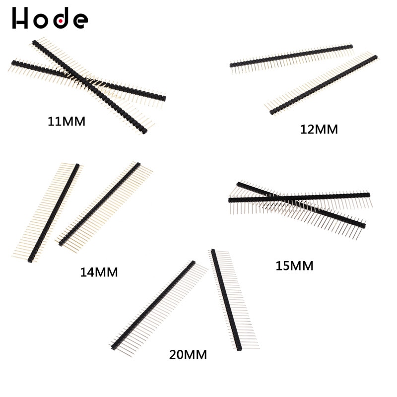 10PCS/Lot 2mm 40 Pin Male Single Row Pin Header Strip 1*40P 2.0mm11-20mm male pin header copper connector