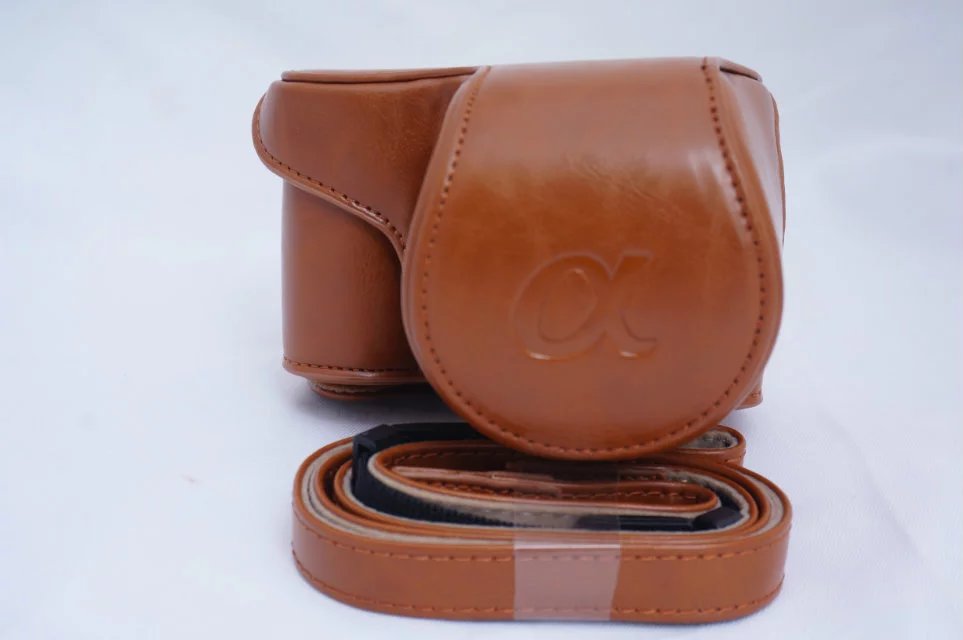 Étui Vintage en cuir pour appareil photo, sacoche pour Sony A5000 A5100 A6000 A6300 Nex6,: A5000 Brown