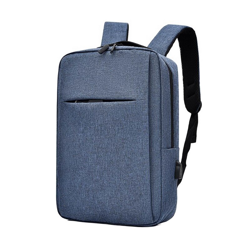 Hommes sacs à dos USB Interface épaules antivol voyage sac à dos Nylon étanche sacoche pour ordinateur portable étudiants cartables Mochila: Bleu