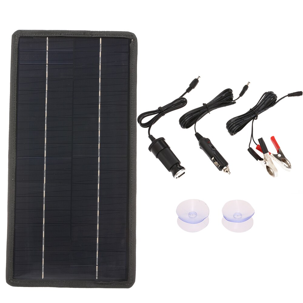 12V Solar Car Battery Charger Portable Monocrystalline Silicon Solar Power Panel Backup Trickle Charging For Motorcycle Boat