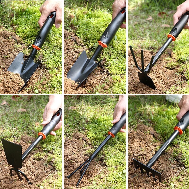 MAIYUE Six PCS Garden Tool Set Plant Gardening Tool Cultivator Hand Rake Pronged Rake Shovel Hoe Portable Garden Tool