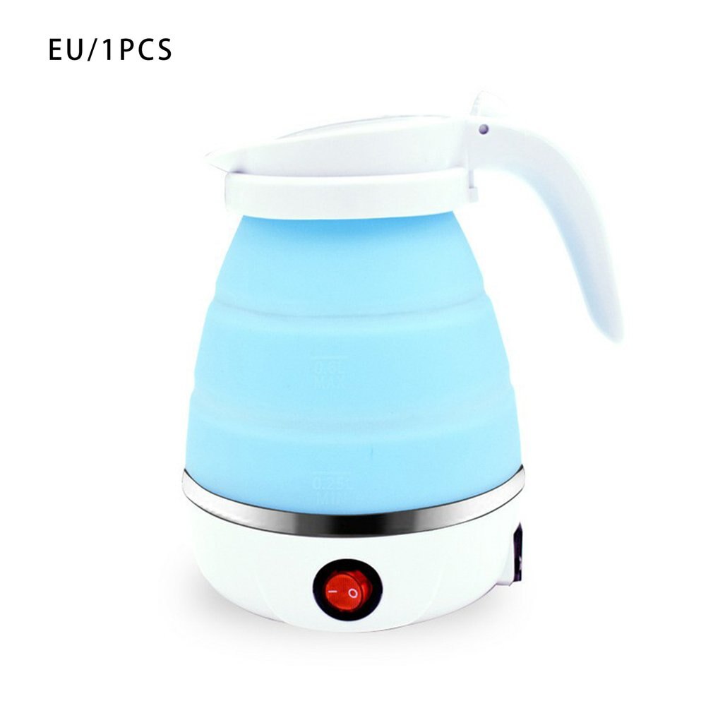 Compact Size Home Electric Kettle Durable Silicone Foldable Portable Travel Camping Water Boiler Electric Appliances: blue