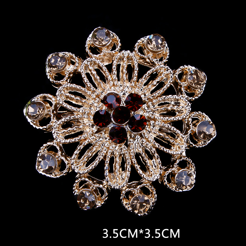 Fabriek Directe Verkoop Diverse Gold Plated Kleur Crystal Rhinestones Bloem Mode Broche Pins voor Vrouwen Diverse: 5476g