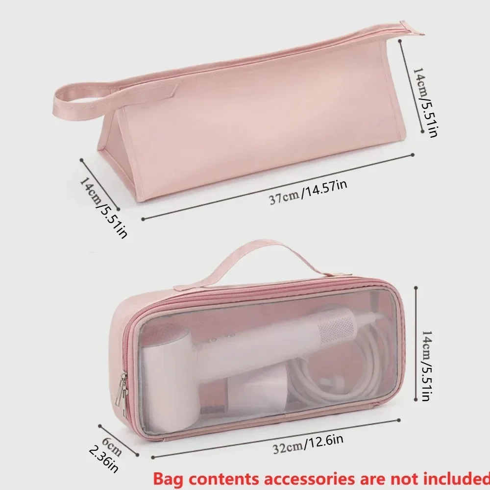 Storage Bag Portable Hair Dryer Curler Travel Organizer Dustproof Zipper Case with Protective Cover Compact Girls Accessories