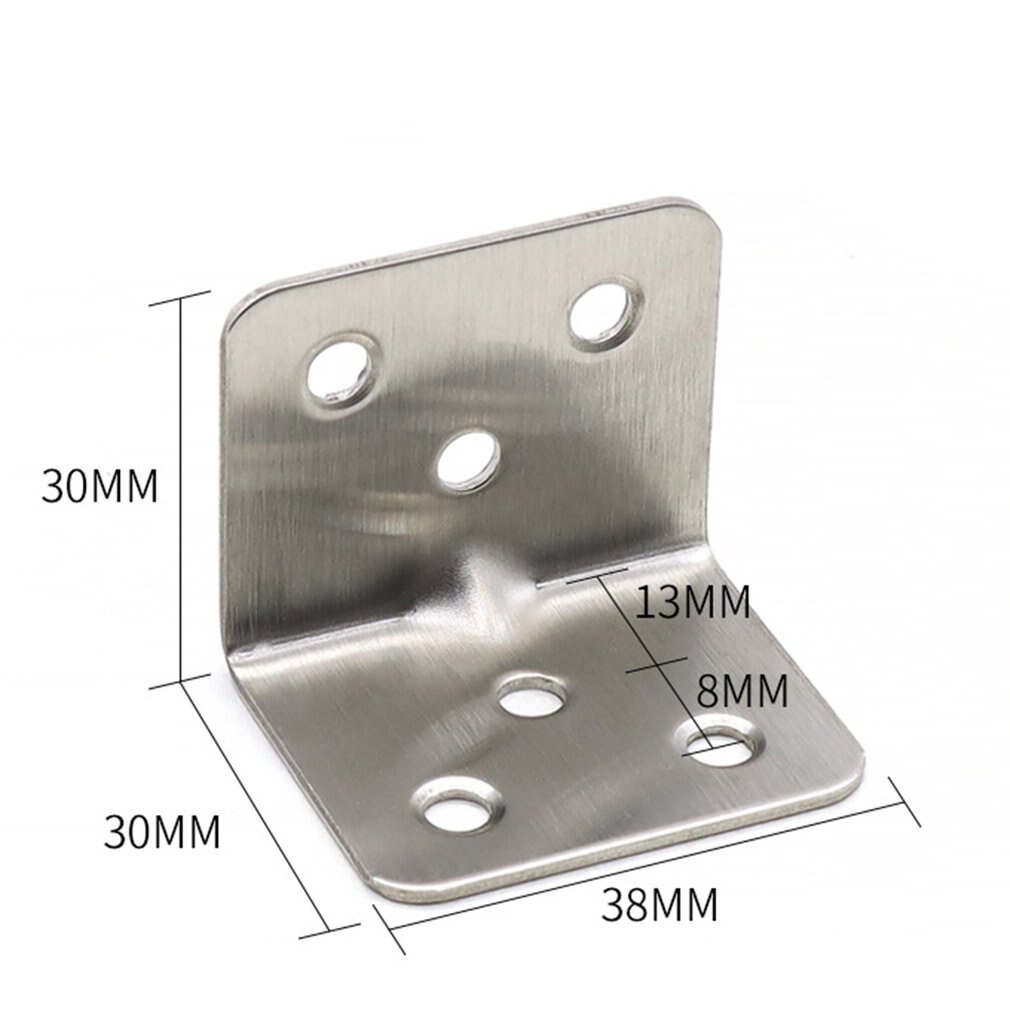 20 pièces en acier inoxydable Angle coin Angle droit Support en métal meubles raccords 90 degrés cadre panneau Support