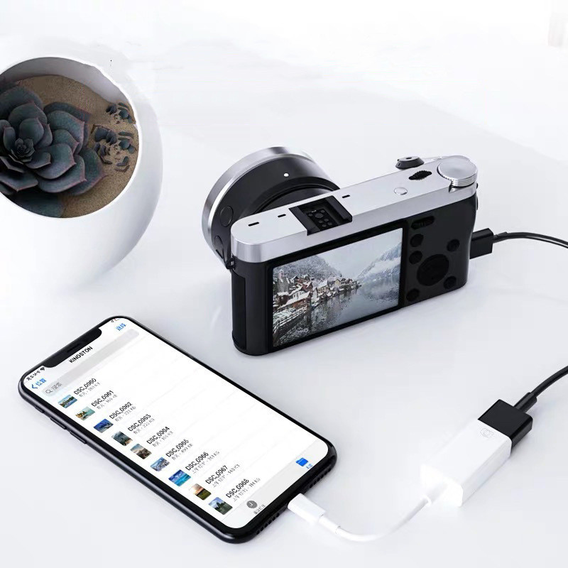 Adapter Lightning na USB OTG dla IPhone Ipad Mysz Klawiatura Ładowanie U Disk Aparat fotograficzny Czytnik kart Konwerter danych Iphone Otg