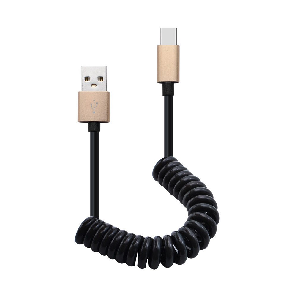 1m tipo c cabo de telefone tipo-c carregador mola espiral enrolado cabo sincronização de dados para o telefone móvel universal inteligente cabos # yl5