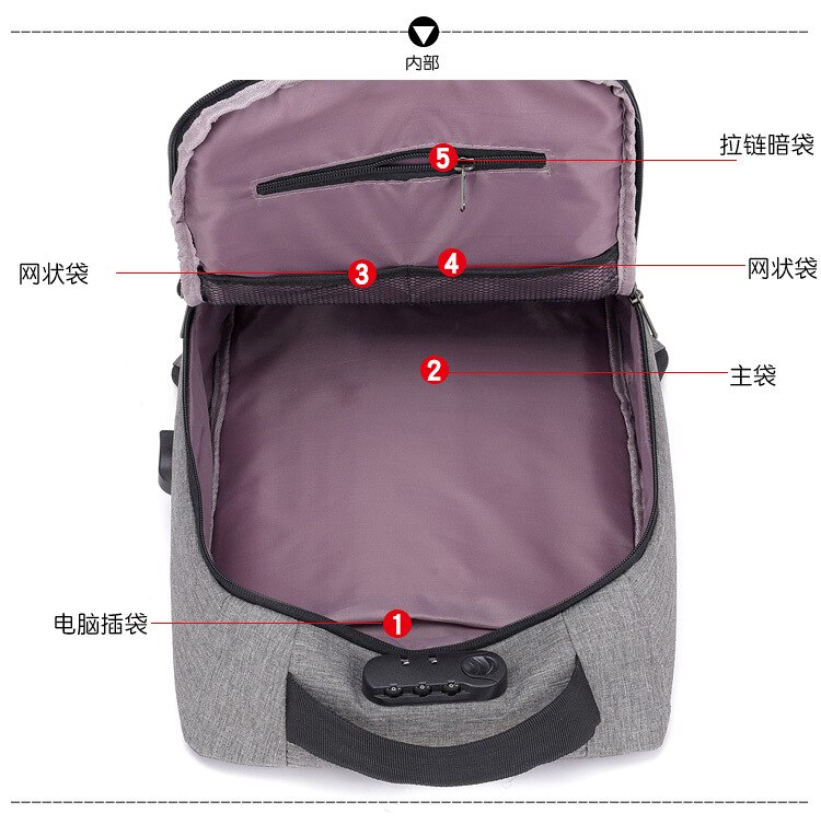 Casual Backpack Wear Travel 15.6 Inch Computer College Bag Solid Color